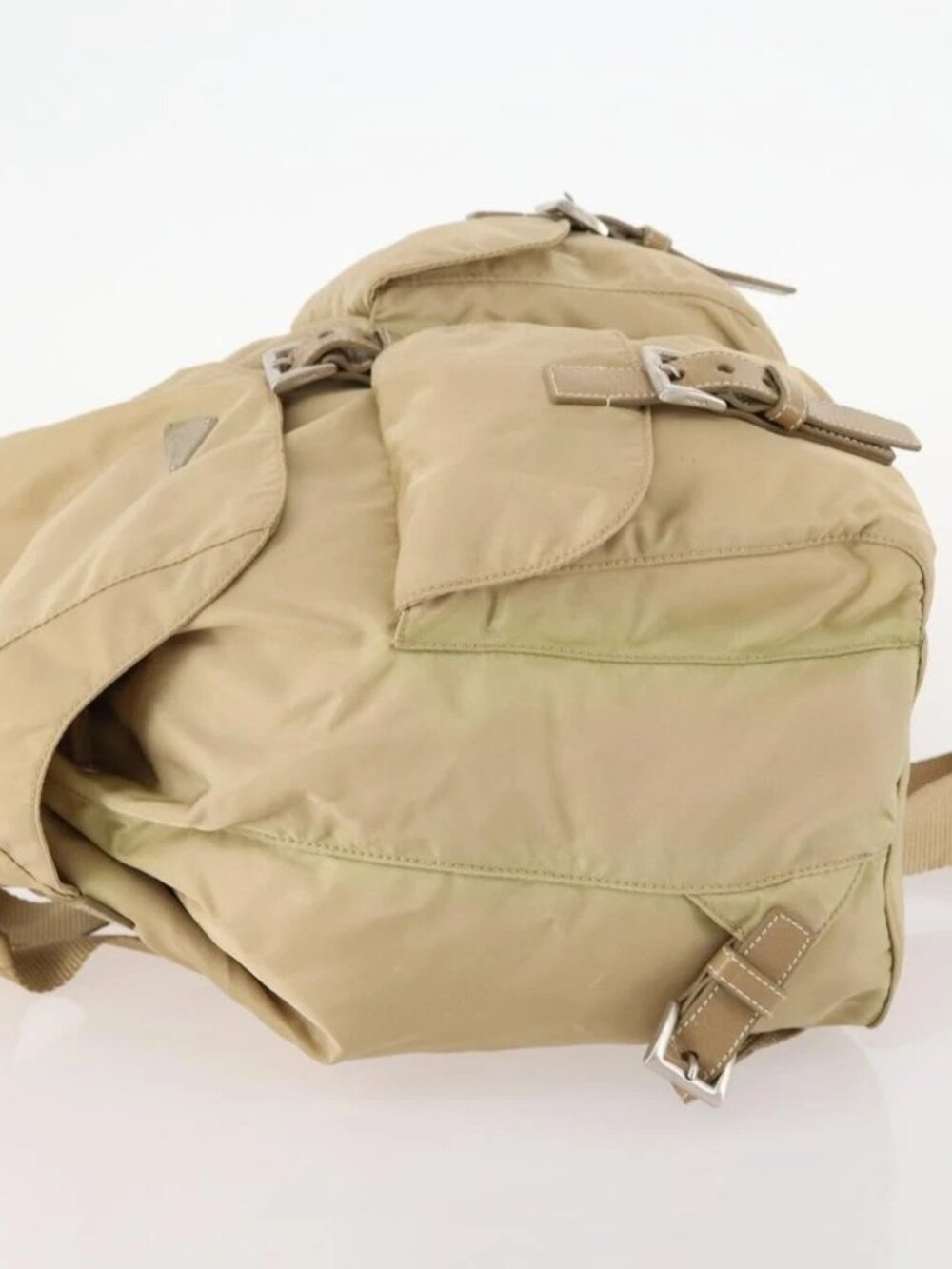 PRADA Backpack Nylon Beige Silver - Picture 6 of 16